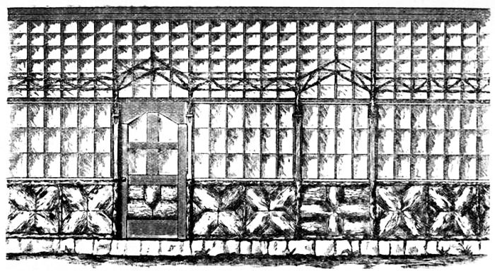 Fig. 134.—Front Elevation of Glazed Verandah for Grape Culture.