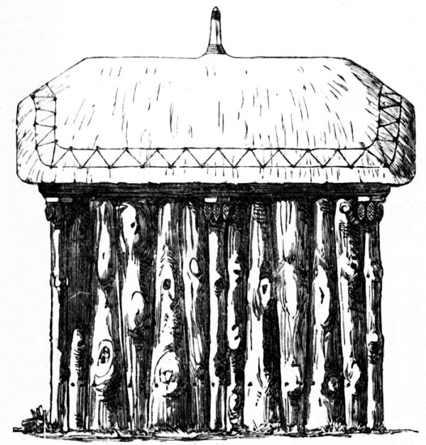 Fig. 138.—Side Elevation of Rustic Tool House.