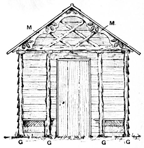 Fig. 145.—Front Elevation of Snuggery Porch.