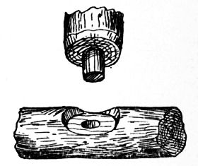 Fig. 155.—Alternative
        Method of Joining Rails to Posts.