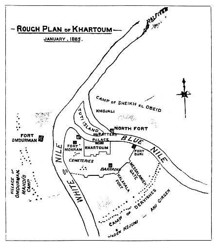 map: Rough Plan of Khartoum, January, 1885