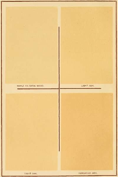 MAPLE OR SATIN WOOD. LIGHT ASH. LIGHT OAK. HUNGARIAN
 ASH.

GROUNDS FOR GRAINING.&mdash;IN ILLUSTRATION OF ARTICLE BY WM. E. WALL