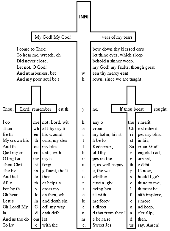 Poem across three crosses