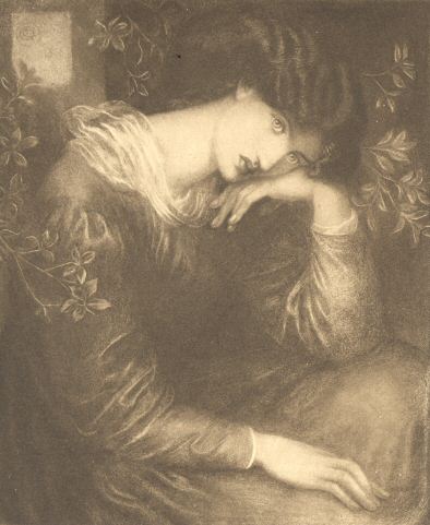 Reverie.  Crayon by D. G. Rossetti at The Pines