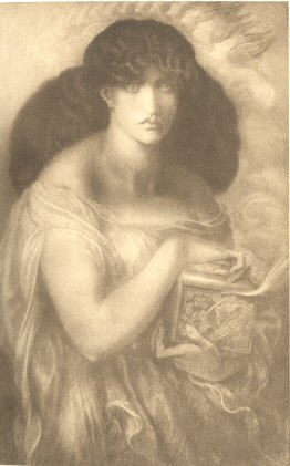 Pandora.  Crayon by D. G. Rossetti at ‘The Pines’