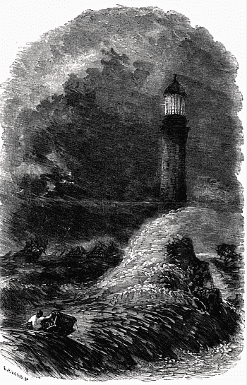 Fleet rounding Eddystone lighthouse