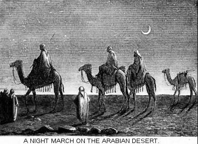 Night march on the Arabian Desert