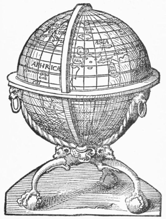GLOBE GIVEN IN SCHNER'S OPUSCULUM GEOGRAPHICUM, 1533.