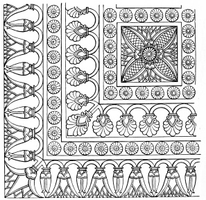 Fig. 45.—Ornamented Pavement from the Northern Palace of
Coyundjic.