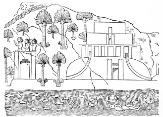 Fig. 55.—Terraced Pyramid. Relief from Coyundjic.