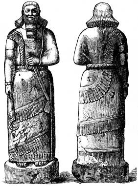 Fig. 65.—Statue of a King, from Nimrud. (British
Museum.)