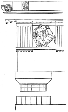 Fig. 137.—Entablature of the Parthenon.