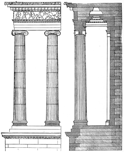 Fig. 161.—Ionic Order from the Peripteros of the
Mausoleum of Halicarnassos.