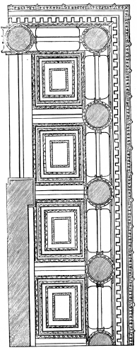 Fig. 164.—Ceiling from the Peripteros of the Mausoleum
of Halicarnassos. Restoration.