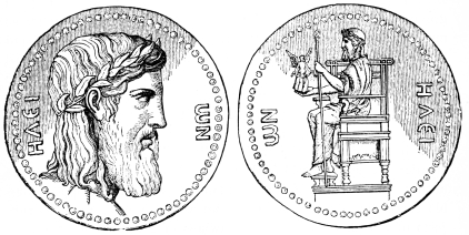 Fig. 206.—Coins of Elis. One third enlarged.