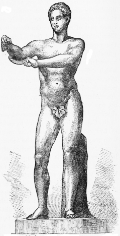 Fig. 230.—Marble Copy of the Apoxyomenos of Lysippos.
(In the Vatican.)