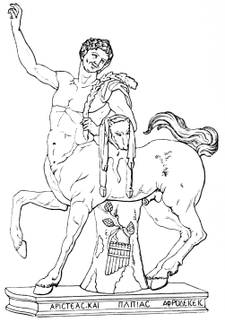 Fig. 245.—Capitoline Centaur of Aristeas and Papias.
(Capitoline Museum.)