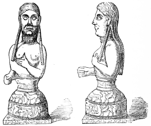 Fig. 257.—Bust from the Grotto dell’ Iside in Vulci.