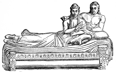 Fig. 258.—Sarcophagus of Terra-cotta from Cære.
(Louvre.)