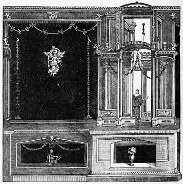 Fig. 310.&mdash;Wall-painting of Decorative Architecture,
Pompeii.