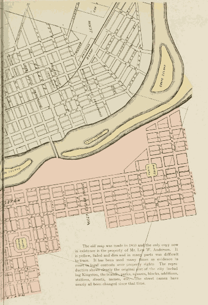 REPRODUCTION of THE FIRST MAP OF CEDAR RAPIDS
(Part 2)