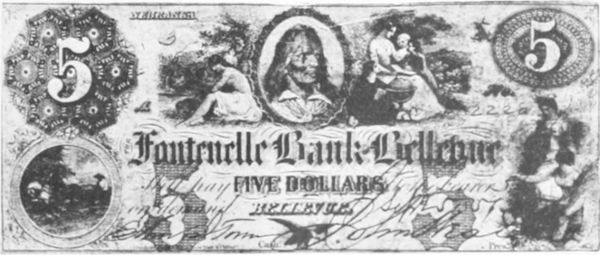 SAMPLES OF CURRENCY USED IN PIONEER DAYS The lower two
 signed by John Weare, President