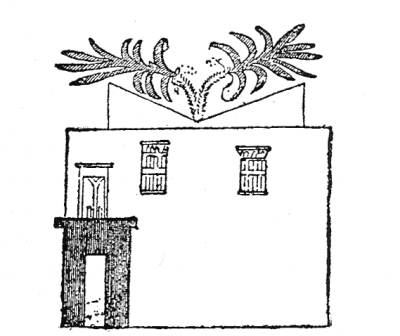 FACADE OF A HOUSE TOWARD THE STREET.
SECOND THEBAN PERIOD.