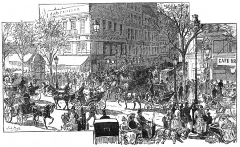 JUNCTION OF GRAND BOULEVARDS AND RUE AND FAUBOURG
MONTMARTRE.