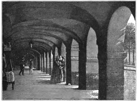 THE ARCADE IN THE PLACE DES VOSGES.