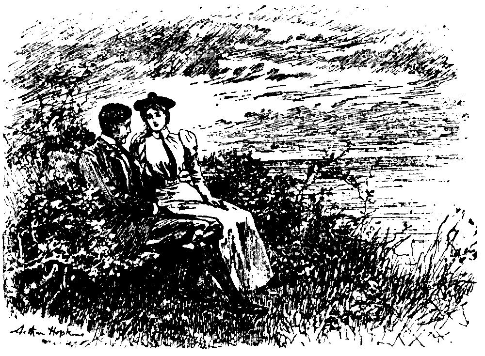 Couple sitting on bench.