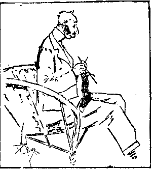 Man sitting knitting