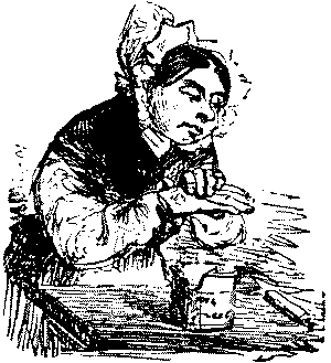 Lady treating sore hands.