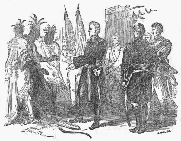 Creek Chiefs surrendering to General Jackson.
