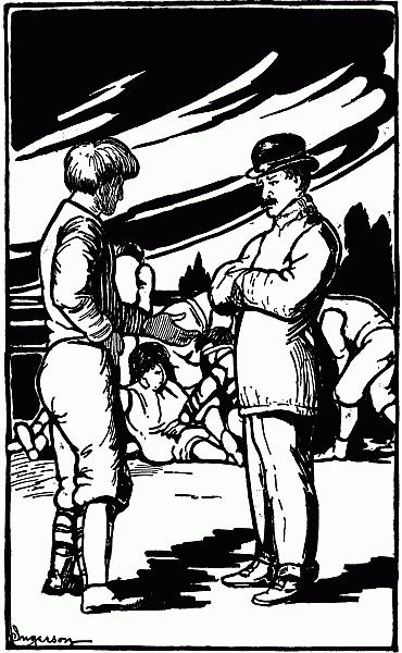 young man offering hand to man in bowler