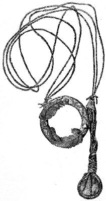 Fig.
437.—Three-strand medicine cord (Apache).