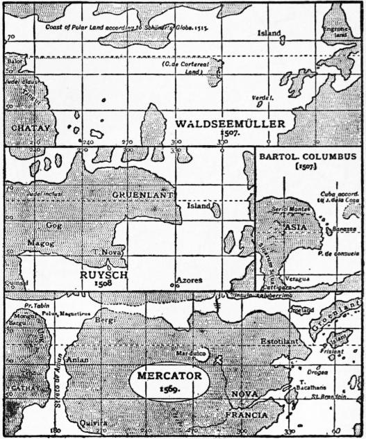 Mapa antigo de gerard mercator 1633 o pólo norte está no centro