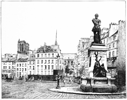 PLACE MAUBERT, WITH THE STATUE OF ÉTIENNE DOLET.