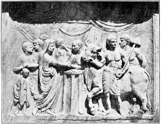 Altar relief. ''Sacrifice to the Genius Augusti, Altar of Vespasian.