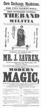 Poster used by James Savren. From the Harry Houdini
Collection.
