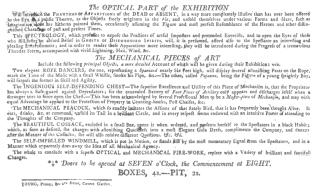 A de Philipsthal programme of 1803 before the writing and
drawing figure came under his control. From the Harry Houdini
Collection.