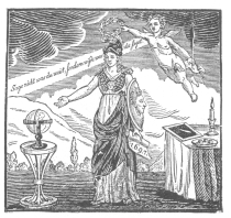 Decoration on the broadside used to advertise a young
Dutchwoman who created a sensation in the early part of the eighteenth
century. From the Harry Houdini Collection.