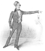 Only known portrait of the clever English conjurer, Buck.
From an engraving in the Harry Houdini Collection.