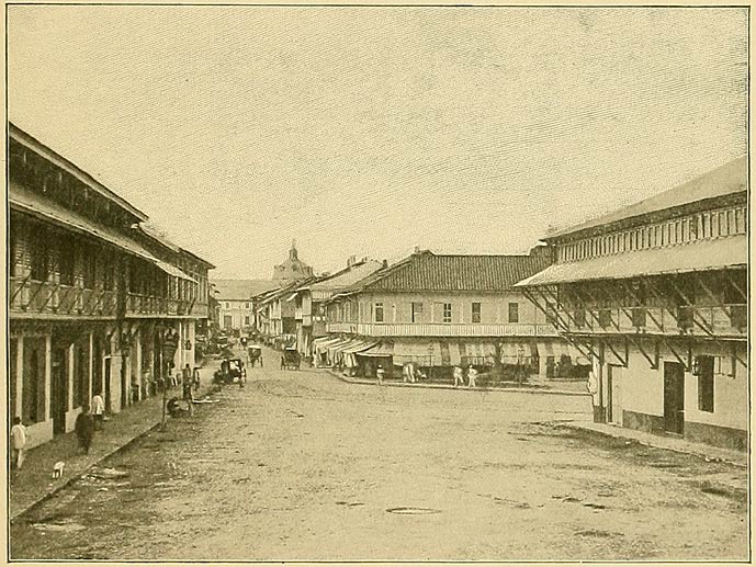 A Business Street in Old Manila.