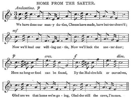 Sheet music of 'Home from the Saeter.'