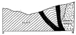 Fig. 161—Types of deformation north of Lambrama near
Sotospampa. A dark basaltic rock has invaded both granite-gneiss and
slate. Sills and dikes occur in great numbers. The topographic
depression in the profile is the Lambrama Valley. See the Lambrama
Quadrangle.