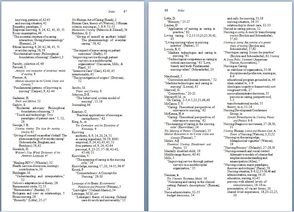 Nursing Theories Comparison Chart