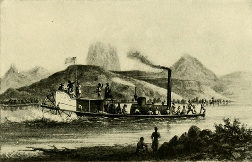 The Steamer “Explorer”
in which Lieut. Ives in 1857 Ascended the Colorado to Foot of Black Canyon.