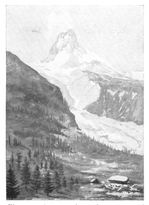 Fig. 13. A mountain peak snow capped, and covered on the very crest by a cloud.