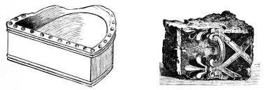 Fig. 52.—Box in Porcelain (?). (Nimroud.)
Fig. 53.—Enamelled Brick. (Louvre.)