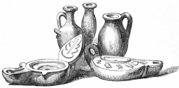 Fig. 60.—Terra-cotta Lamps and Oil Vessels.